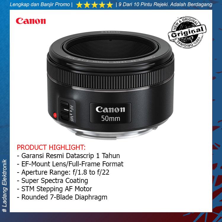 Canon EF 50mm f/1.8 STM Lensa Kamera / Garansi Datascrip 1 Tahun
