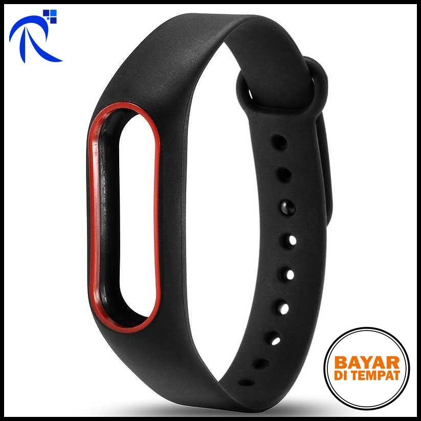 Rimas LEMPO Strap Silicone Xiaomi Mi Band 2 - Black / Hitam - Harga Murah Material Aman Bahan Silikon Silicone Kualitas Bagus BISA COD !!