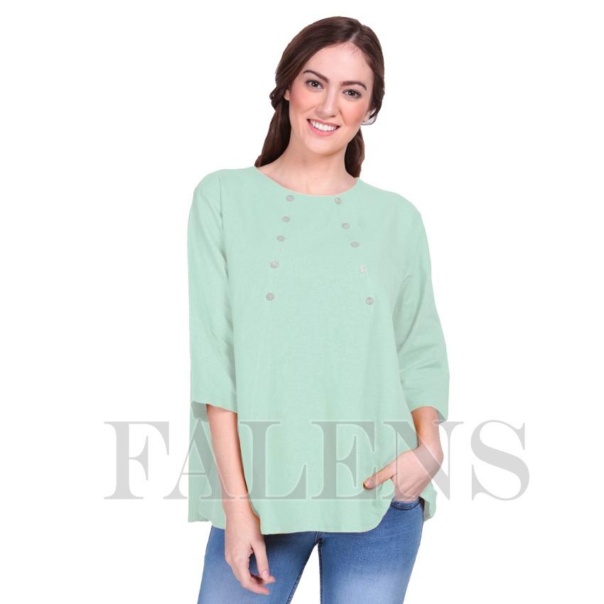 Falens Donita Top Atasan Wanita Baju Blouse Cewek Fashion Bagus Cantik Bahan Adem – toska