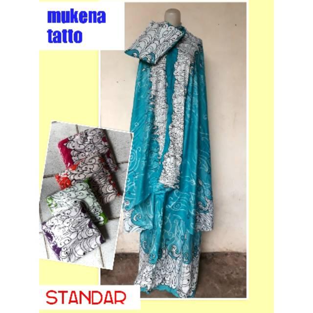 Mukena bali standar dewasa murah bagus motif tatto ECER / grosir (oren)