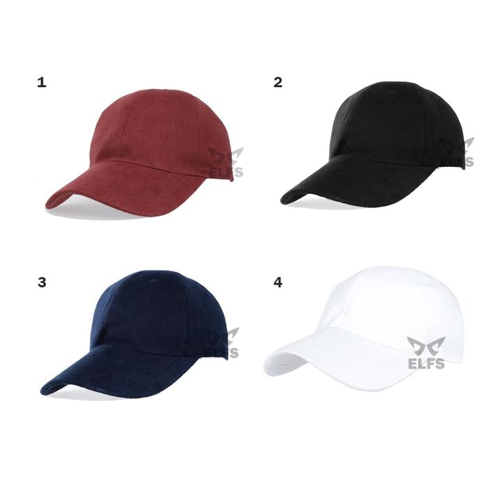 Sedang Diskon!! Elfs Topi Pria Baseball U002F Trucker Polos Rapel - Navy - ready stock