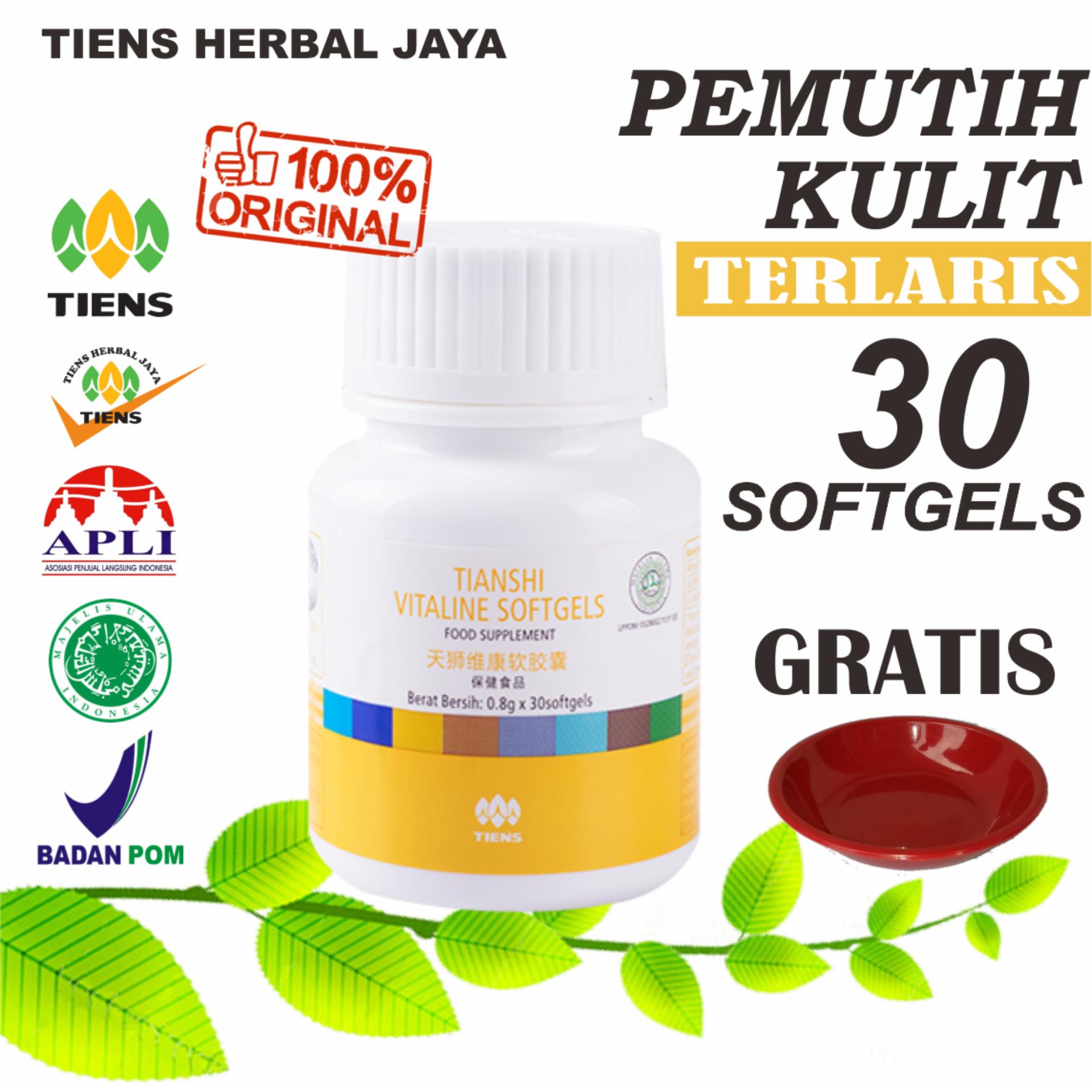 Tiens Vitaline Pemutih Kulit Herbal Alami (30 softgels) PROMO.! By Tiens Herbal Jaya
