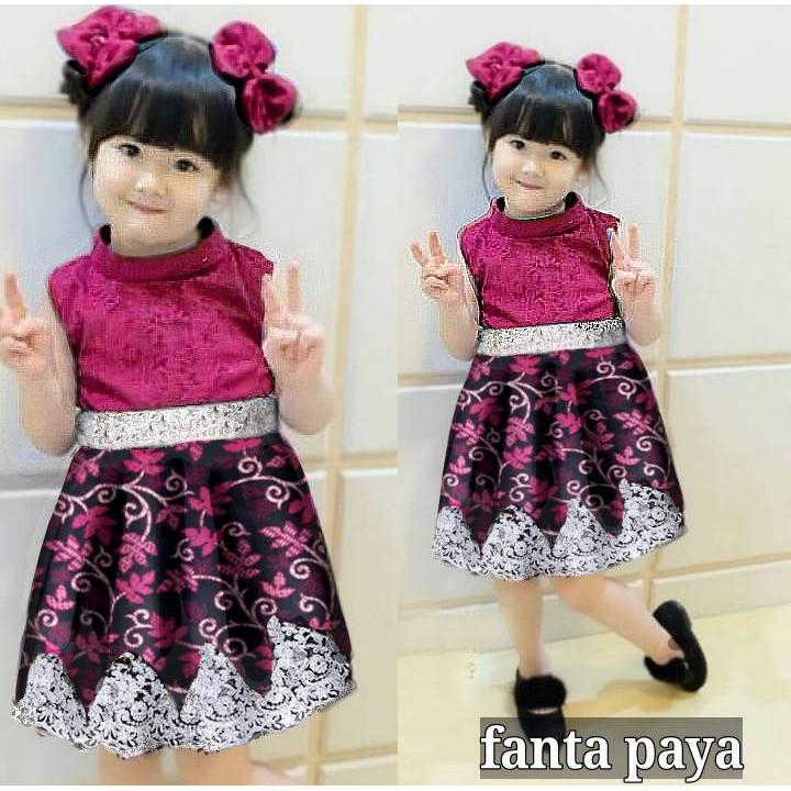 JOFIN - Setelan Baju / Atasan dan Bawahan / Batik / Kebaya Dress Meimei kids
