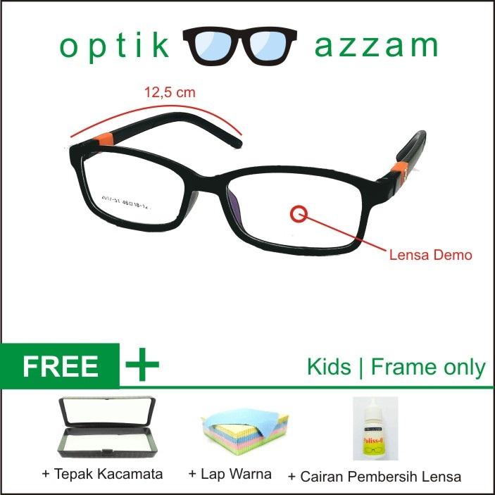 Frame Kacamata Warna Hitam Set Bundle Tanpa Lensa (Frame Only)