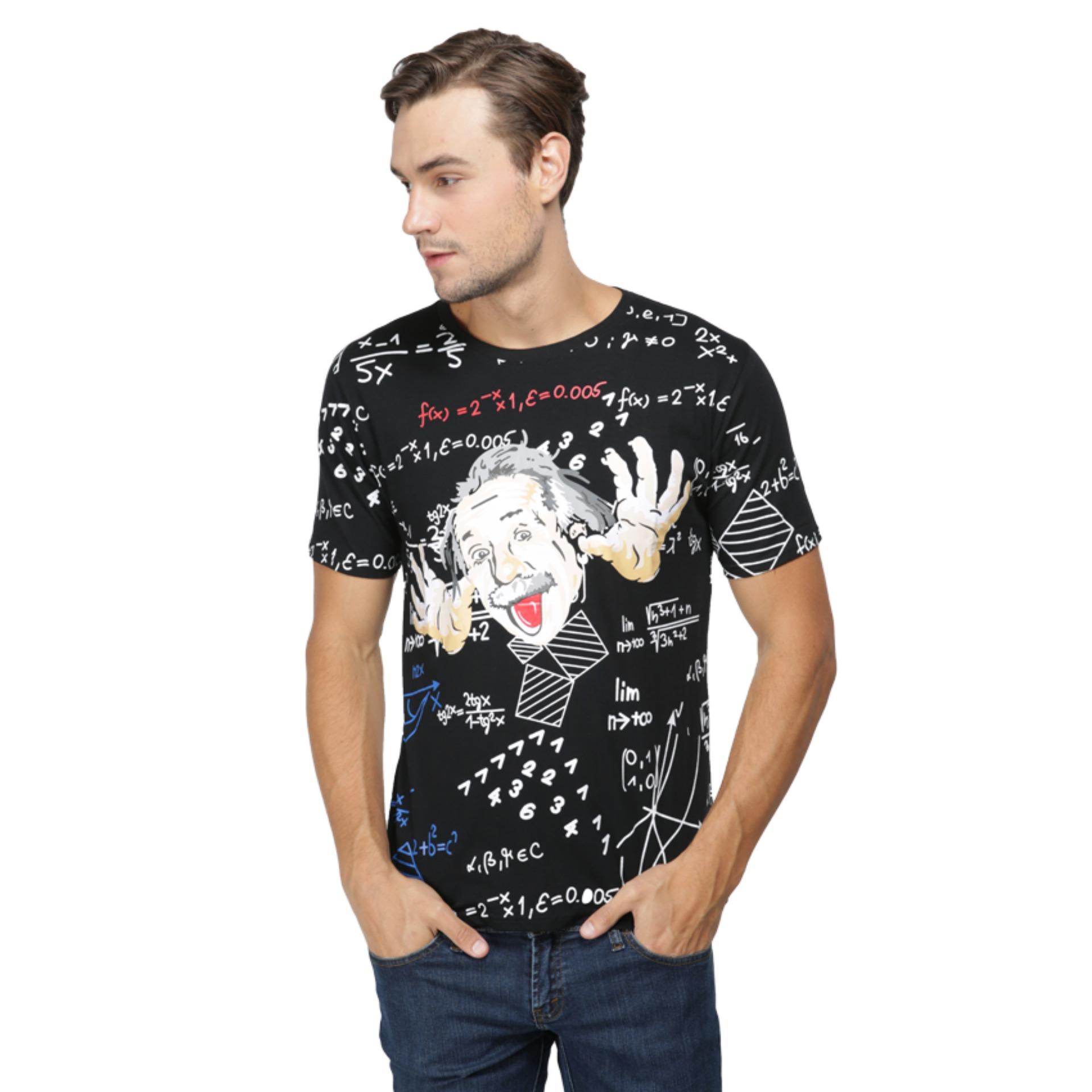 Vanwin - Kaos Distro Premium Pria Albert Einstein - Hitam