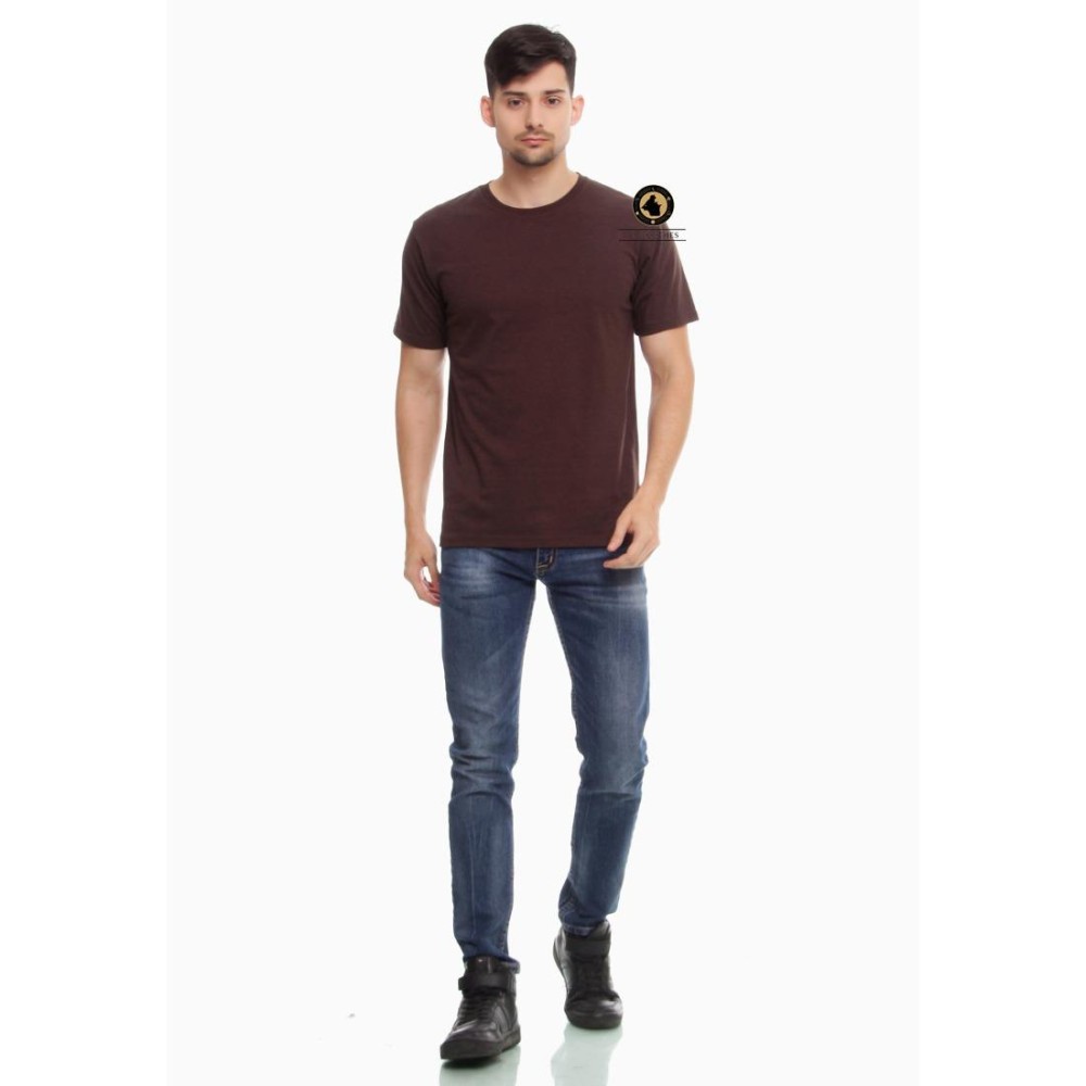 KAOS POLOS COTTON COMBED PREMIUM BANDUNG PRIA WANITA DEWASA CHOCO TRITONE