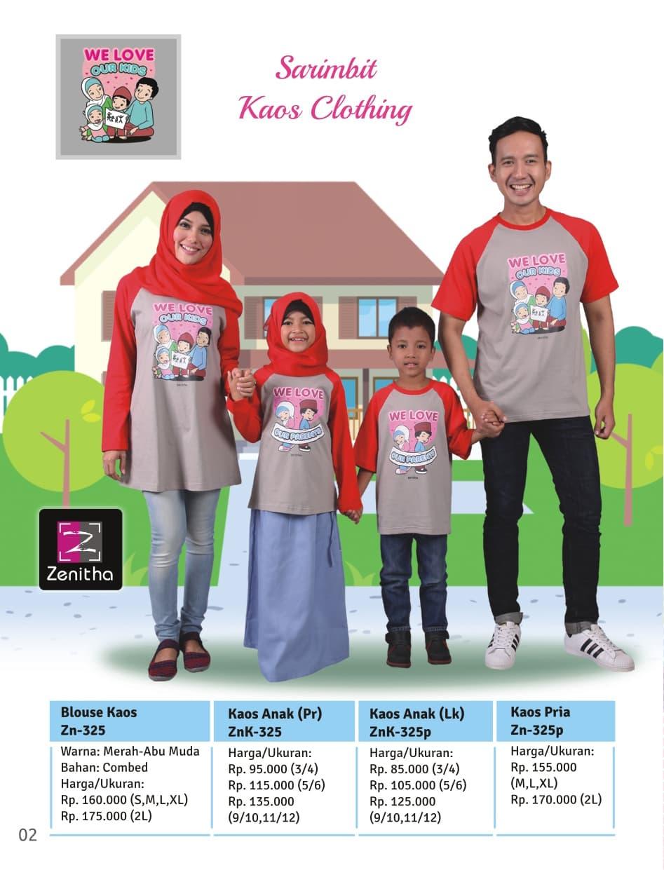 Zenitha busana muslim sarimbit - kaos muslim keluarga zn 325 - Abu-abu Muda