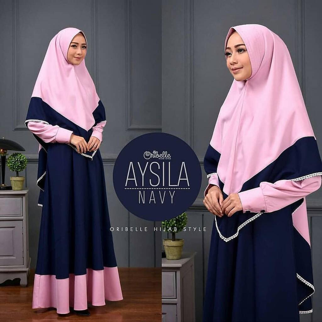 Termurah Aysila syari /Gamis /Syari/Baju Murah/pakaian/muslim gamis/gamis balotelli/gamis syari (Black)