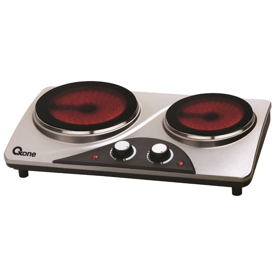 Graha FE Kompor Listrik Tungku Ganda (800+600 Watt) - Double Ceramic Stove Oxone OX-655D Garansi Resmi Oxone 2 Tahun