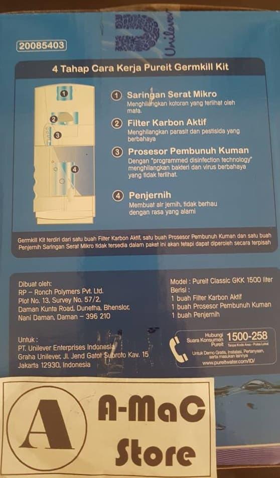 Promo Unilever Pure It Germkill Kit Filter Air 1500L - Refill Pureit original