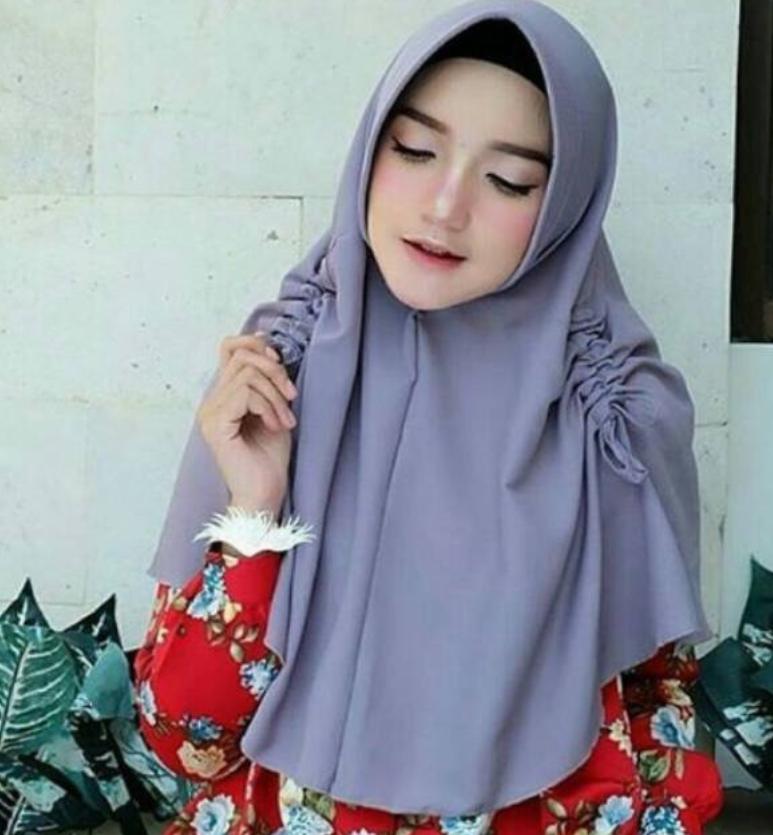 DaveCollection - Midi khimar serut samping JILBAB HIJAB No.24