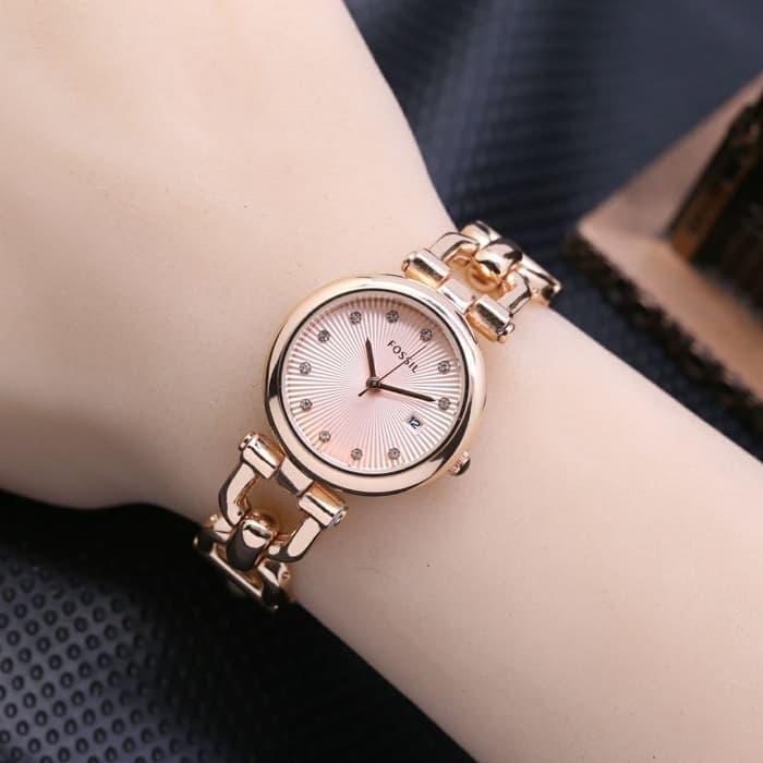 DISKON Jam Tangan Wanita / Cewek Fossil Ladies SK4399 Rantai Full Rosegold TERMURAH