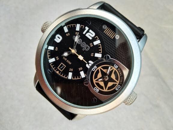 Hot Item!! Jam Tangan Pria Cowok Jeep 9015 Original Stainles Kulit Anti Air - ready stock