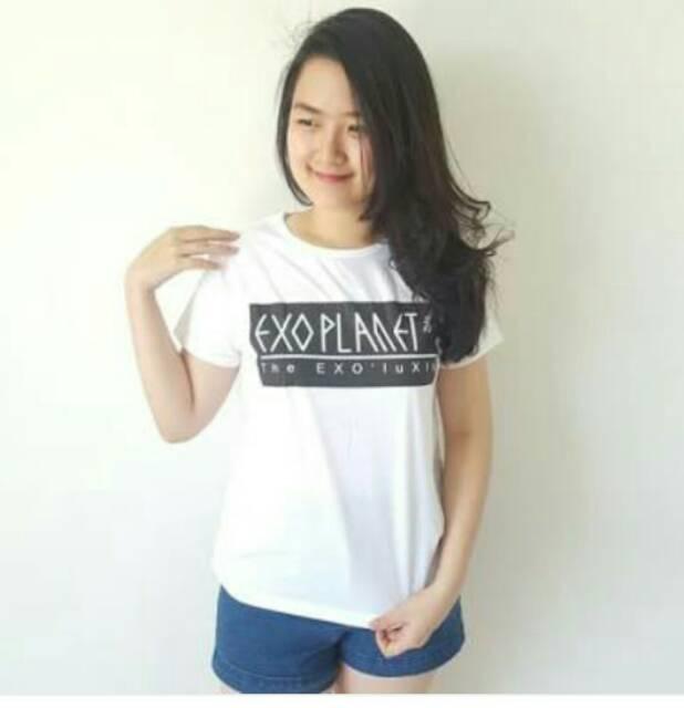 OTIN FASHION BAJU ATASAN TSHIRT PLANET EXO tee empat warna konveksi murah tanah abang