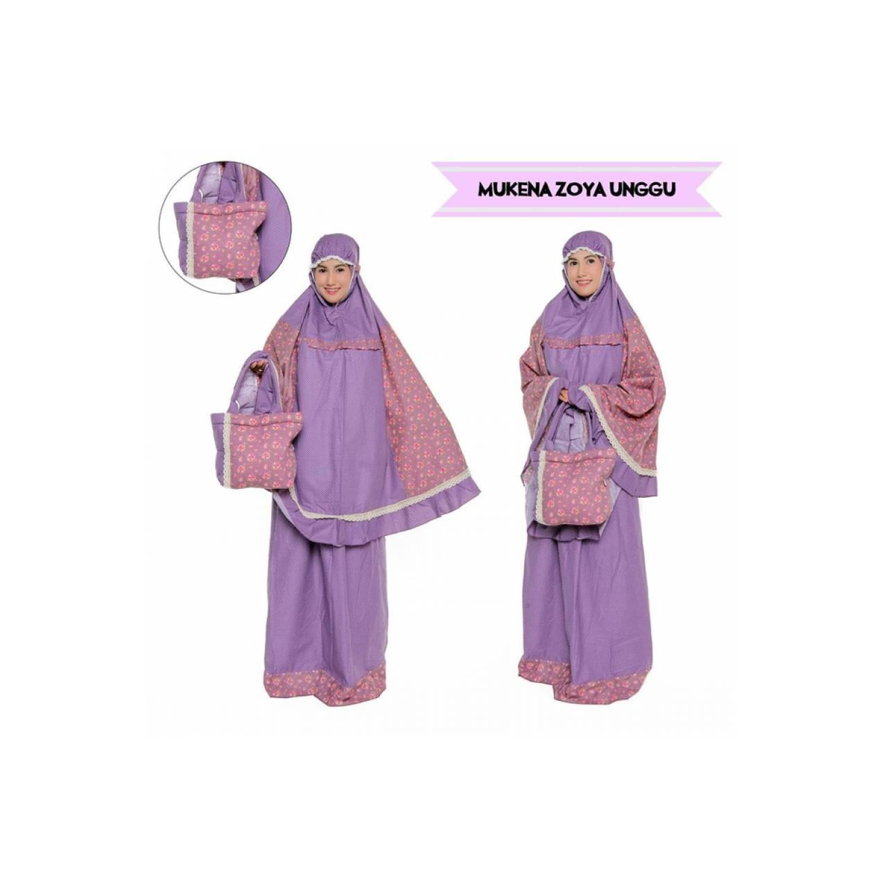 MUKENA KATUN JEPANG ZOYA UNGU TUA PM132