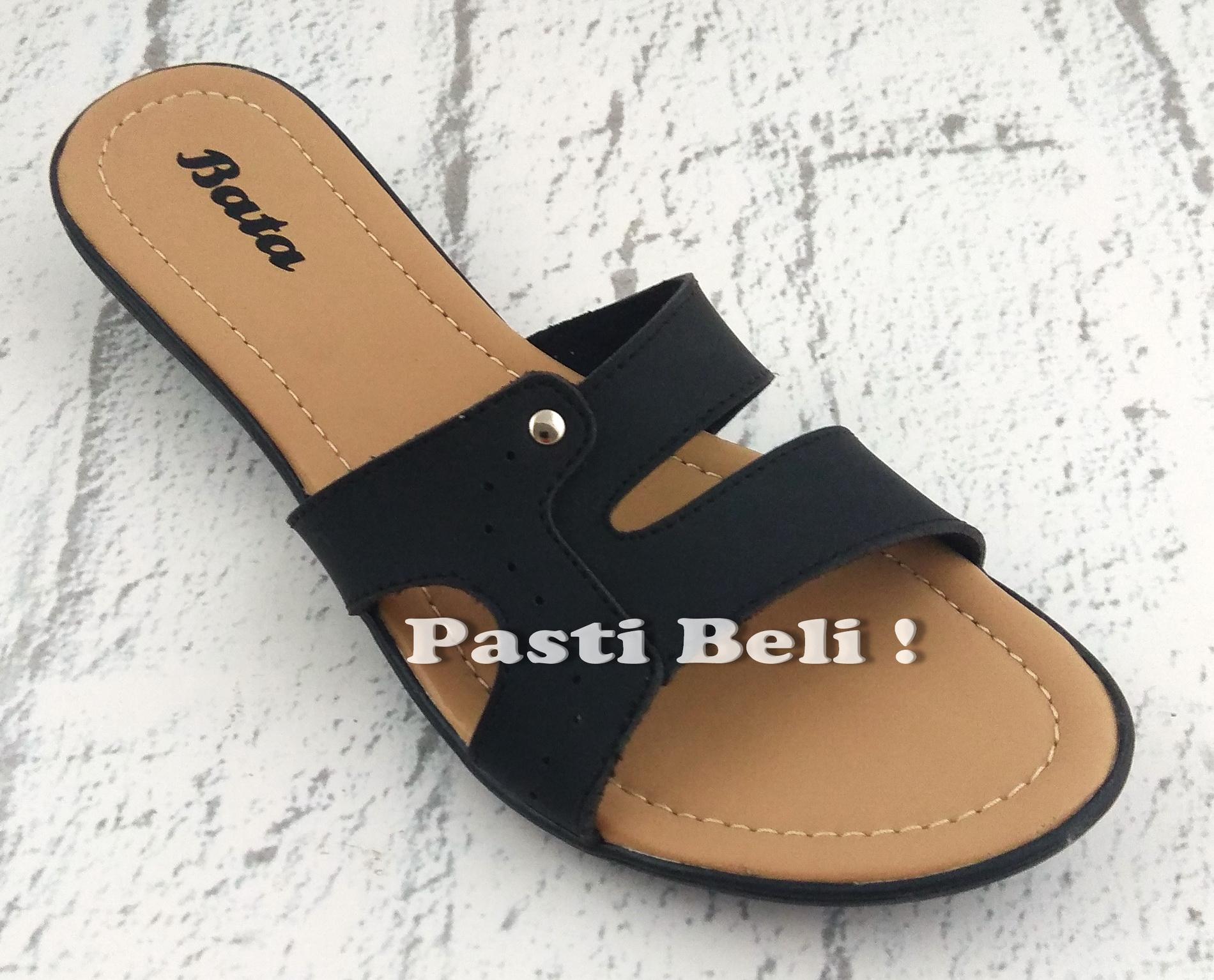 Bata Sandal Wanita Simpel Comfy Hitam - Rihana