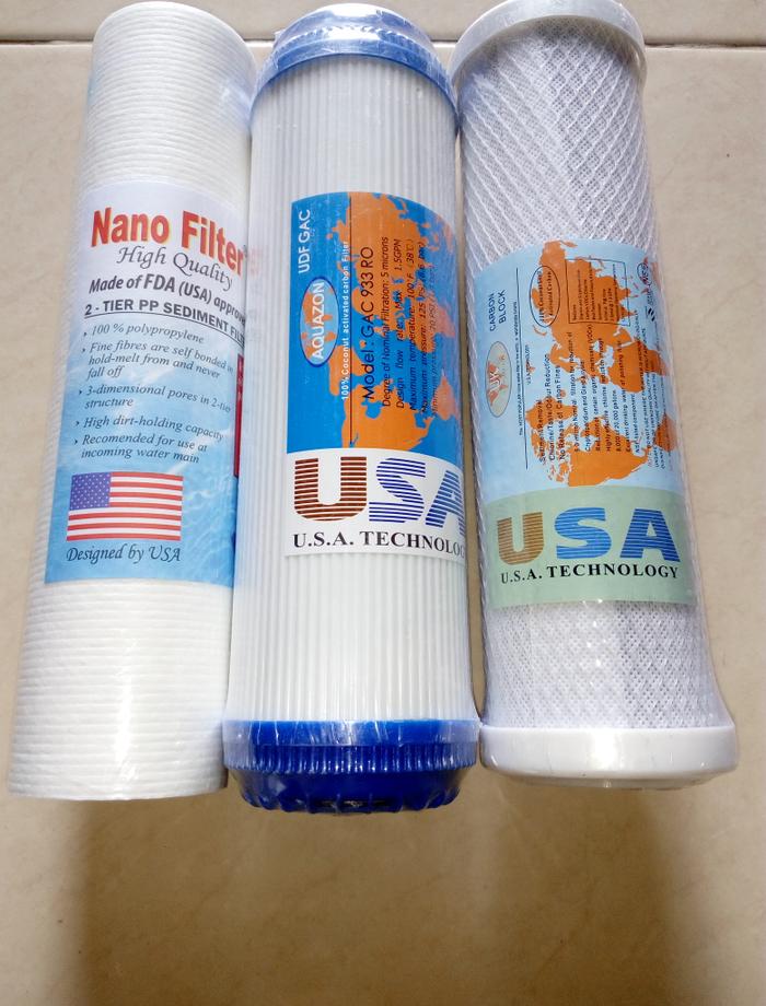 Paket Sediment Catridge Filter (Sediment+GAC+CTO) ||| tabung filter air kompresor saringan penjernih sumur cartridge kran sumur zernii saringan minum aquarium kolam ikan subaru housing besi bersih purifier