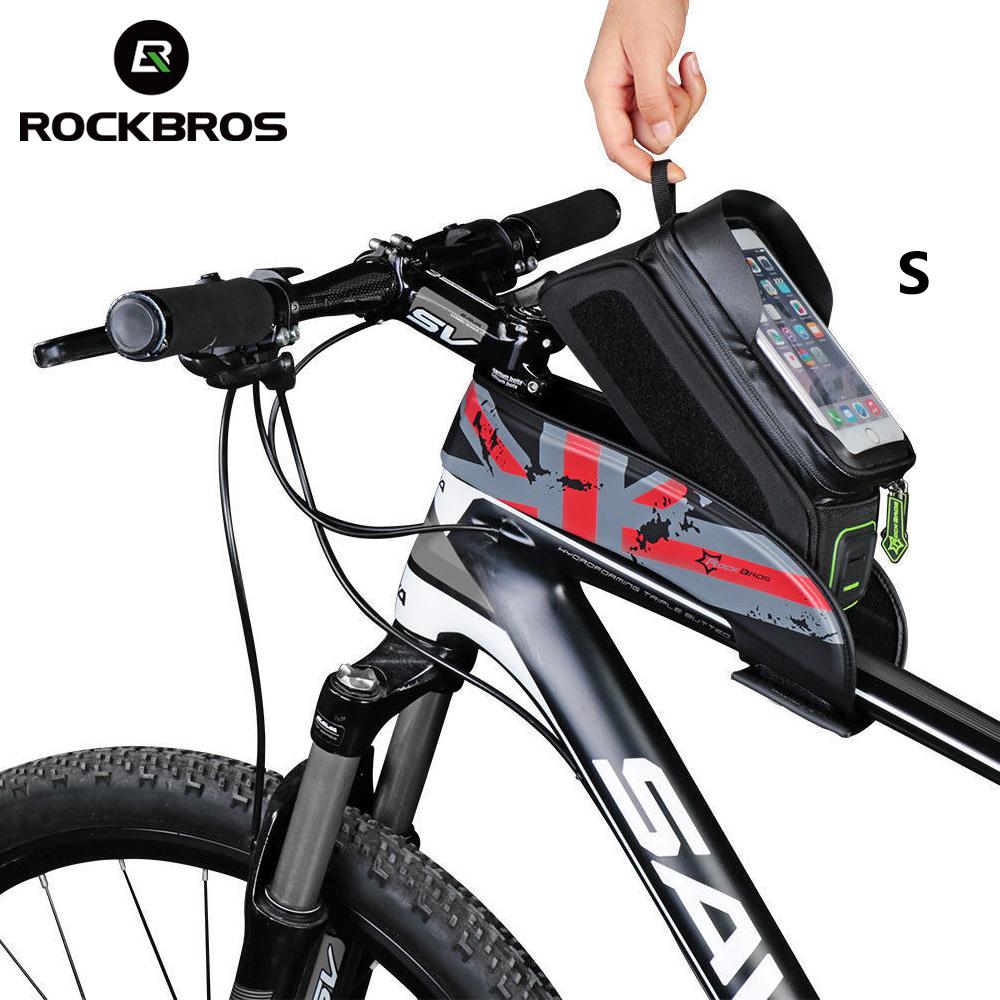 ROCKBROS New Style MTB Road Bicycle Bike Bags Rainproof Touch Screen Cycling Top Front Tube Frame Bags 5.8/6.0 Phone Case Bike Accessories