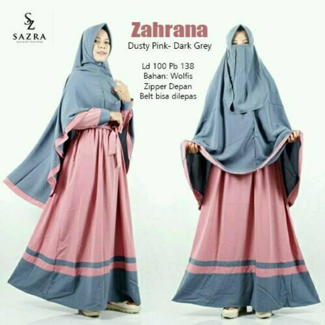 Gamis Zahrana Set Syari Original Sazra Lengkap Dengan Gamis Zahrana Set Syari Original Sazra Lengkap Dengan