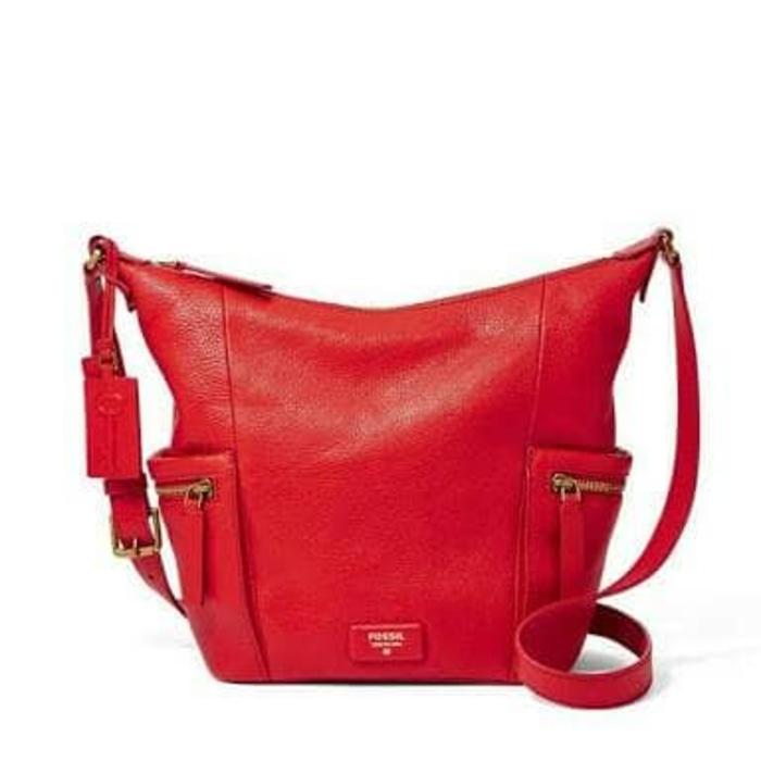 HOT PROMO!!! Fossil Emerson Hobo Real Red Tas Branded Ori Murah - mqh3Iz