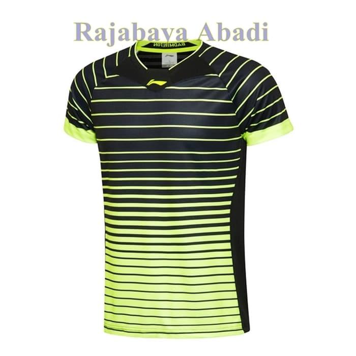 HOT PROMO!!! Kaos Badminton Lining Beijing National Team AAYL038 (Black Lime) - EkWSlg