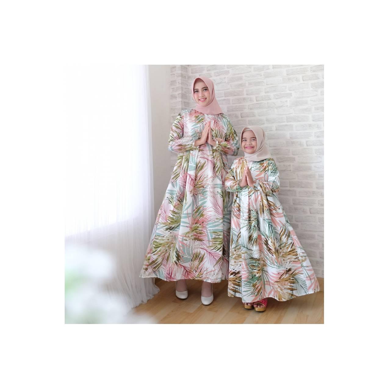 Gamis ibu dan anak 05 - Hijau muda
