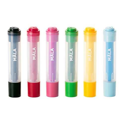 BEST SELLER IKEA MALA Spidol cap warna warni 1 set isi 6 pieces HARGA TERMURAH