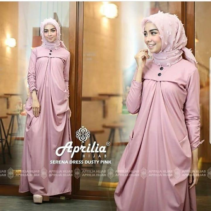 Baju Muslim Original Gamis Serena Dress Baloteli Baju Panjang Muslim Dress Casual Wanita Pakaian Hijab Modern Gamis Modis Trendy Gaun Terbaru 2018