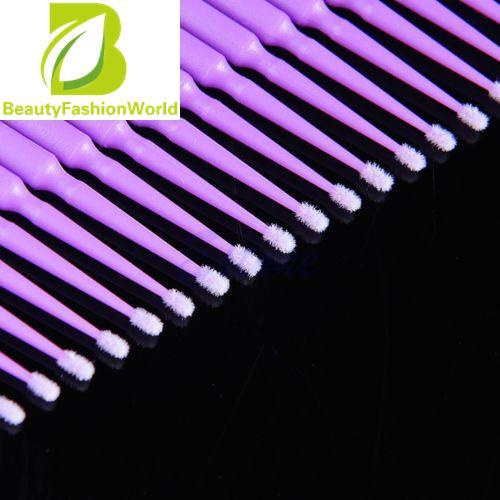 100 Pcs Ungu Sikat Bulu Mata Sekali Pakai Maskara Swab Sikat Mikro Makeup