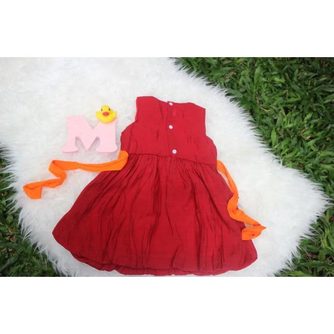 PROMO SALE - DRESS ANAK BABYDOLL MERAH (YUKENSI)/BAJU LEBARAN/DRESS ANAK/GAUN ANAK/ F001
