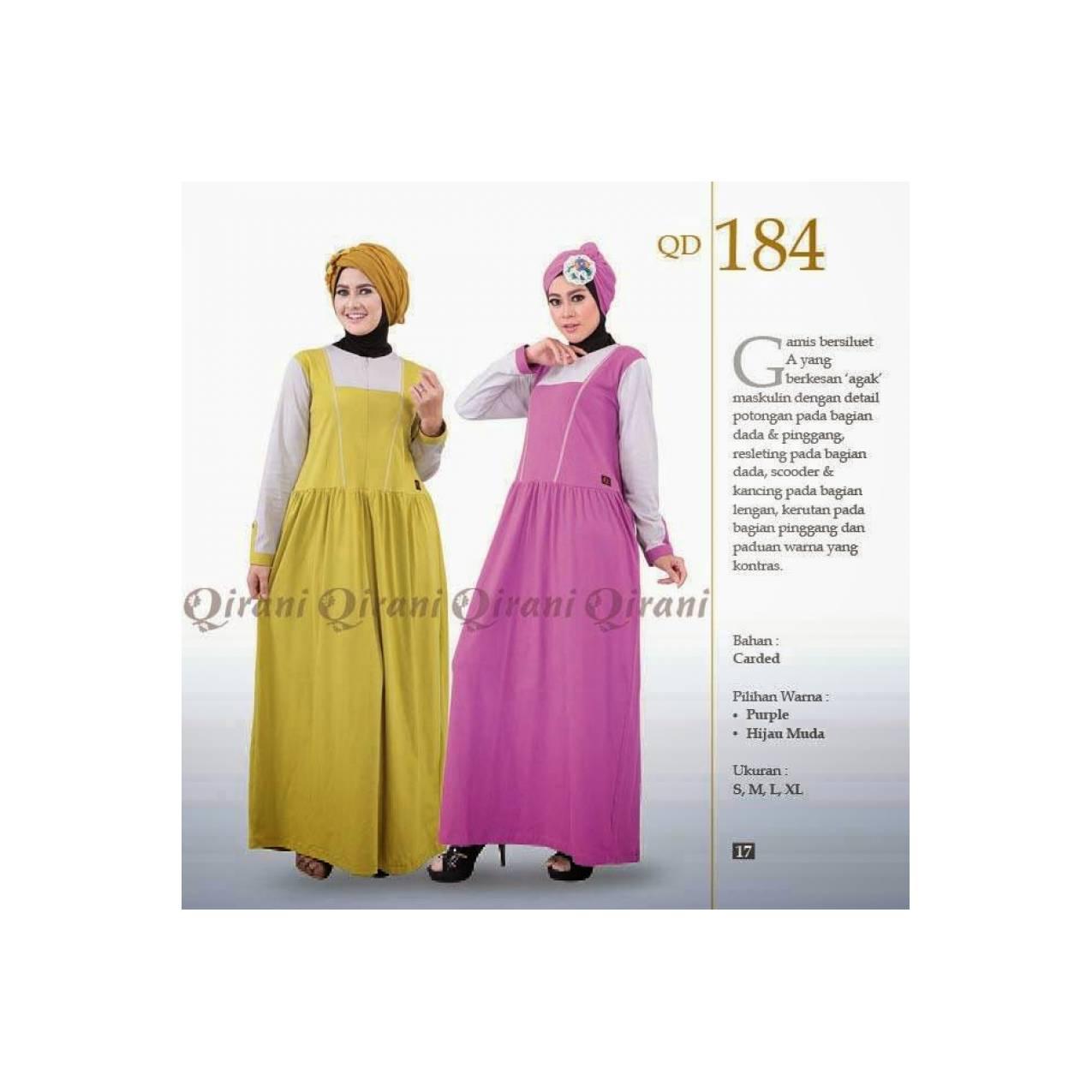 Baju Muslimah Gamis Murah Bahan Kaos QIRANI QD - 184