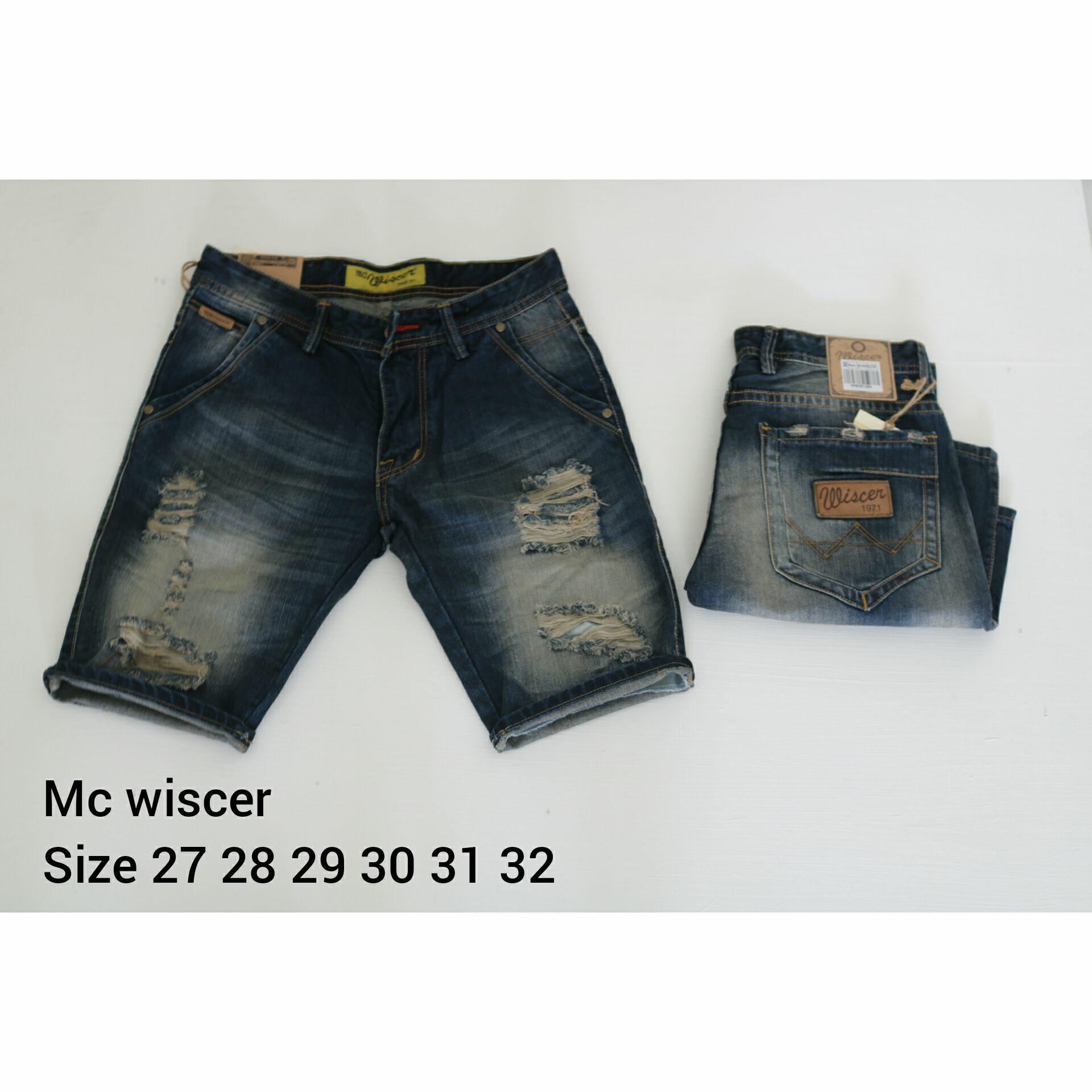 Celana Pendek Jeans Sobek Pria/Celana Pendek Slimfit Distro