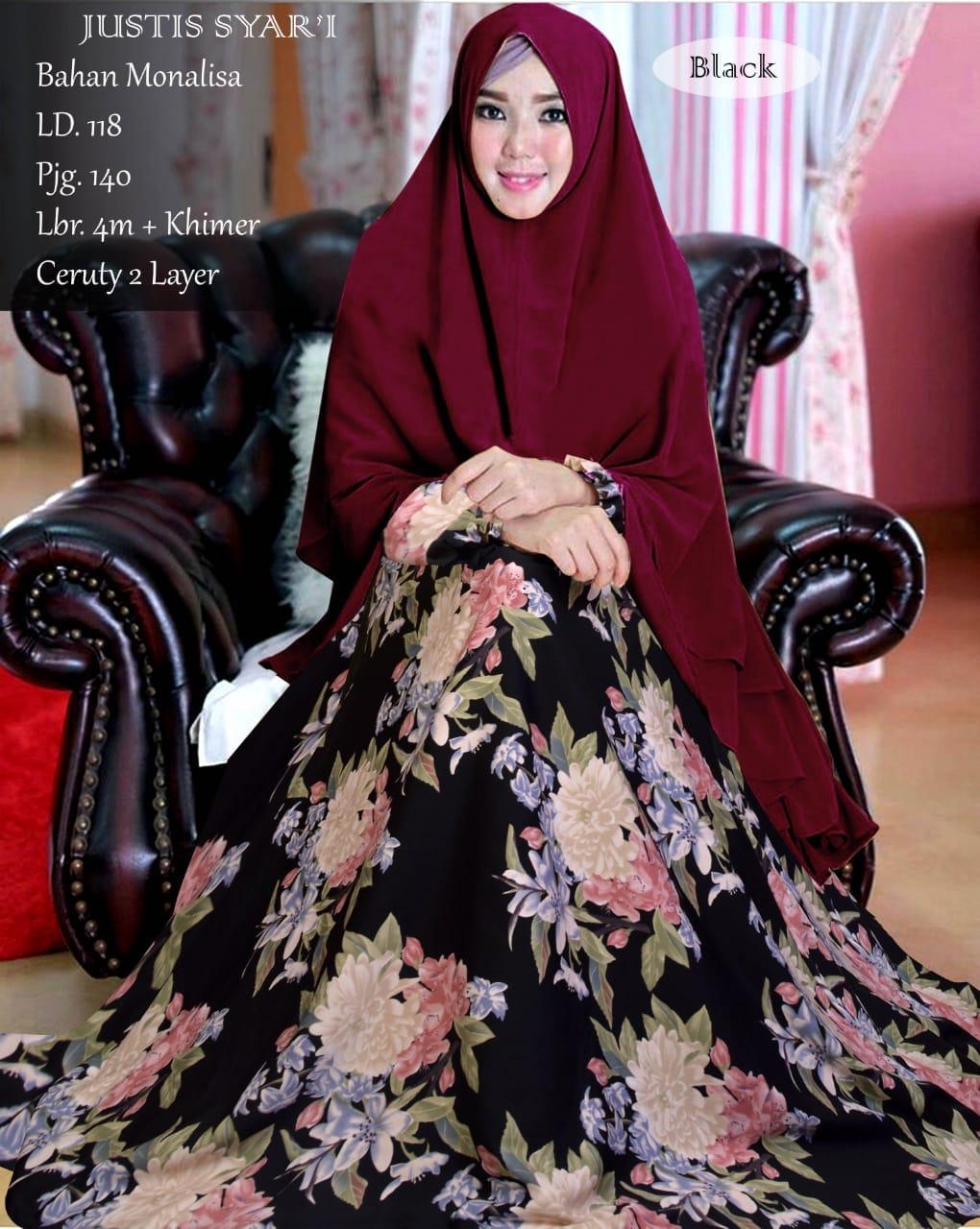 aufa collection gamis syari wanita/baju muslim wanita/gamis busui premium/gamis maxi dress Ld 118 cm pj 140 cm jumbo 1set baju sama khimar