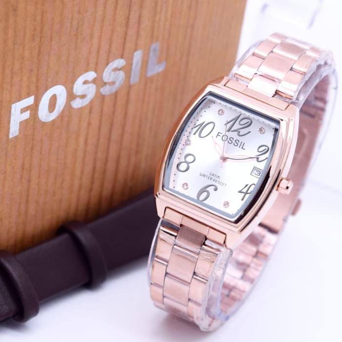DISKON Jam Tangan Wanita / Cewek Fossil Paket 04 Ladies Rantai Rosegold TERMURAH