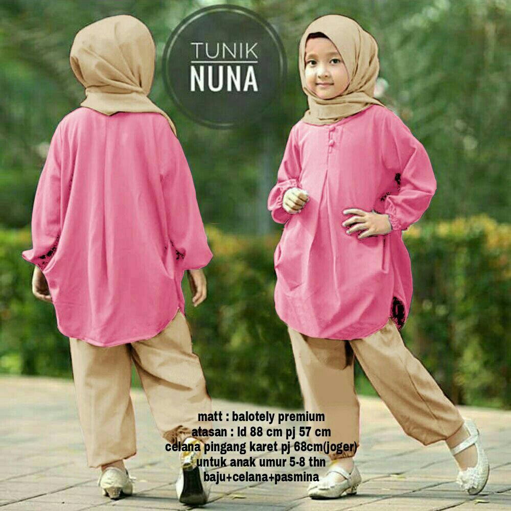 Honeyclothing Setelan Muslim Anak Nana / Baju Muslim Murah / Baju Anak Trendi / Best Seller