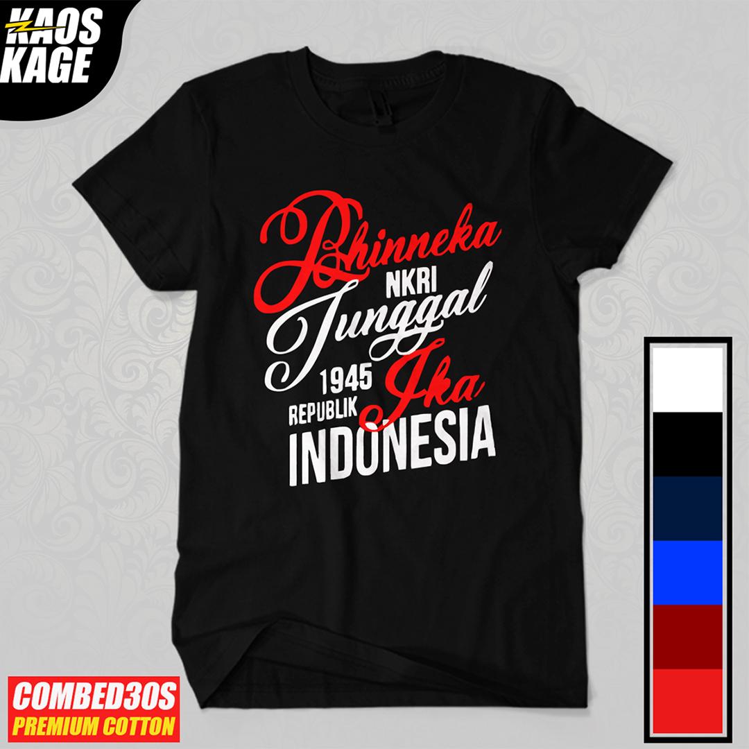 Kaos Combed 30S BHINNEKA TUNGGAL IKA republik INDONESIA Cutting Polyflex