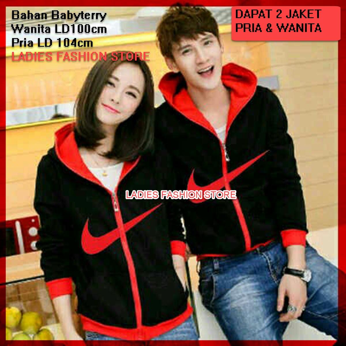 Jaket Pasangan Pria dan Wanita Dapat 2 / Jacket Couple Modern / Jaket Sepasang Cewek Cowok / Jacket Girl Boy / Jaket Kupluk / Jaket Bomber / Jaket Tebal / Jaket Murah / Jaket TERBARU / Atasan Bahan Jacket / Jaket Korea Style / Jacket LC model N - MERAH