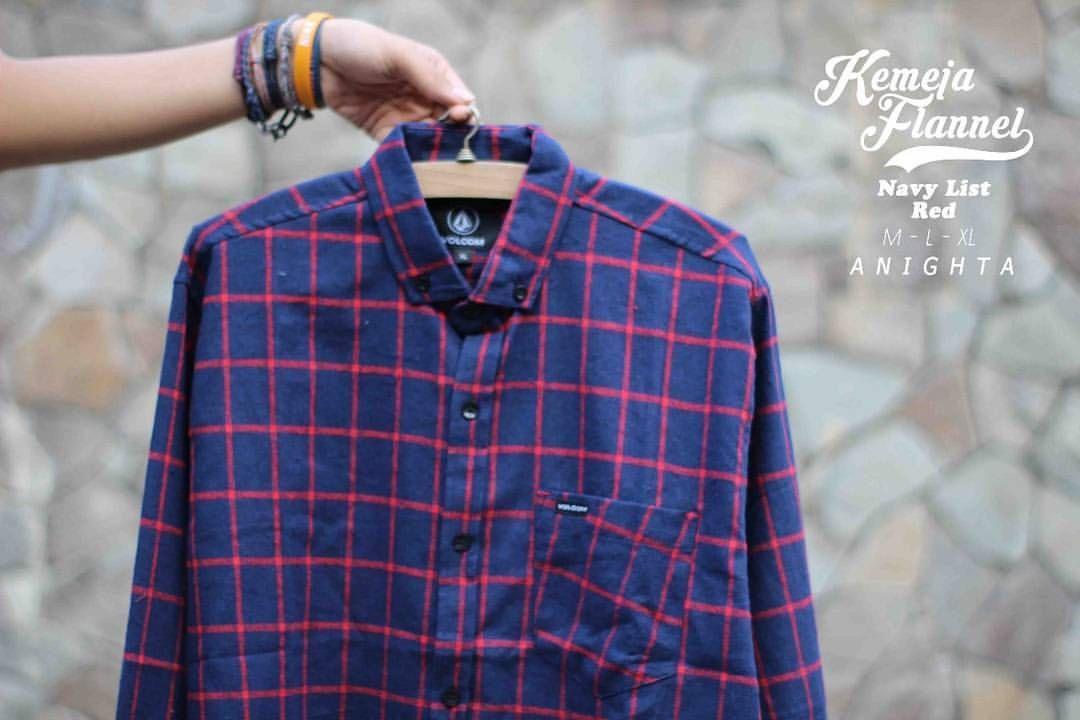 kemeja flannel flanel pria wanita premium