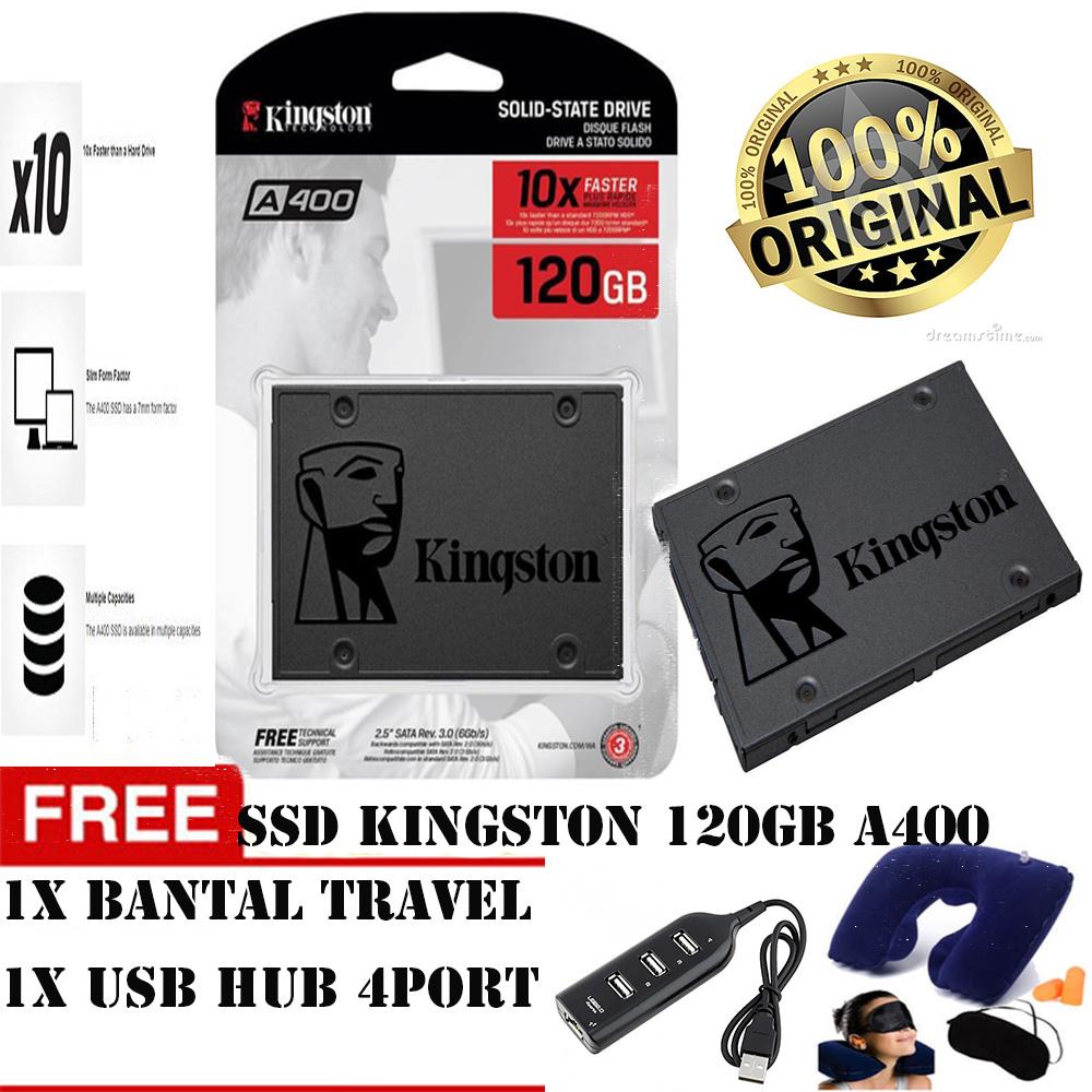 SSD KINGSTON 120GB A400 100% ORIGINAL free bantal travel+usb hub
