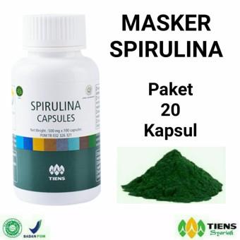 Tiens Masker Spirulina - Masker Herbal Pemutih Wajah - Paket 20 Kapsul
