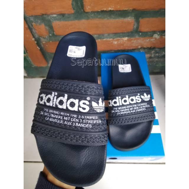 Sandal Adidas Adilette Original Sendal Adidas Adilette Stripes BNIB Italy Navy 9