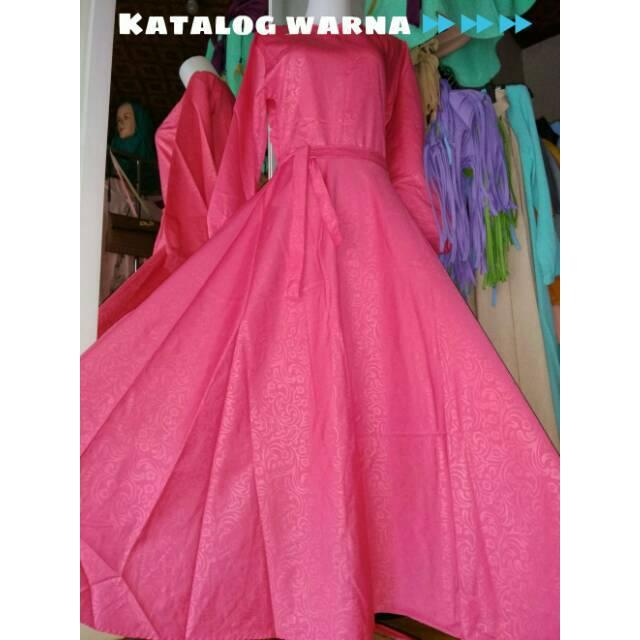 Gamis baloteli embos plisket dress syari busana muslim ecer grosir tanah abang supplier balodior8 (hijau mint)