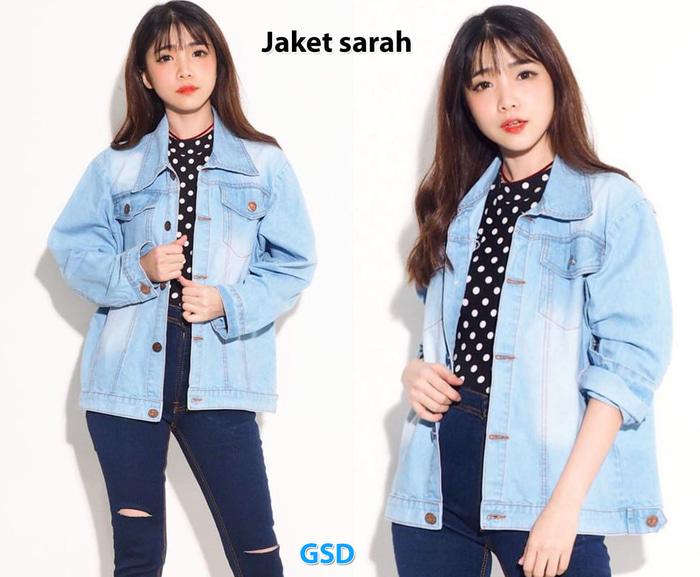 TERLARIS jaket sarah/jaket jeans zara denim wanita/sweaer jeans zara denim cewe