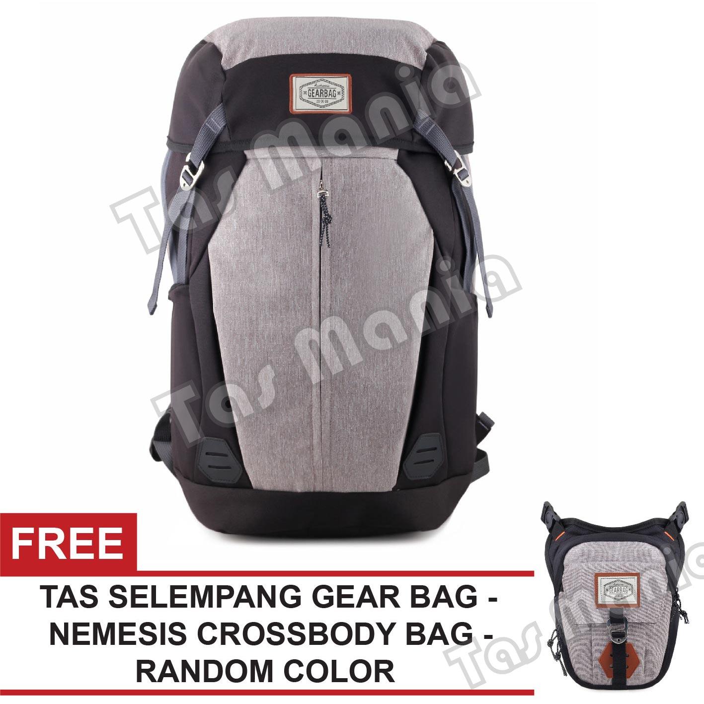 Tas Ransel Gear Bag Daypack Diario Rhinos 2.0 Outdoor Tas Laptop Backpack - Light Grey DG + FREE Tas Selempang Gear Bag Nemesis Random Color  Tas Pria Tas Kerja Tas Messenger Tas Slempang Tas Fashion Pria