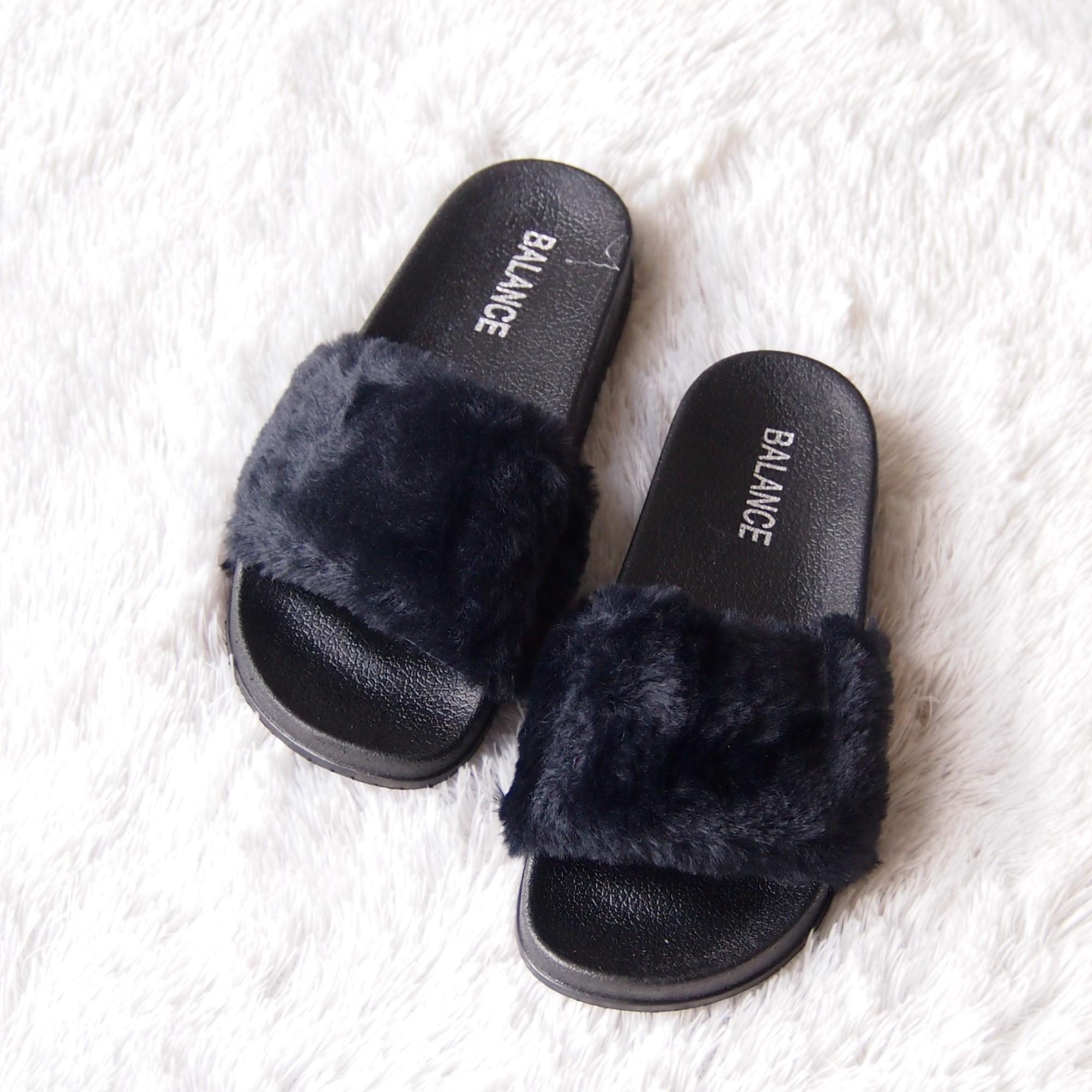 Sandal Flip Flop Wanita - Sandal Selop Jelly Wanita Bulu Loreng 558 Warna Dikirim Acak