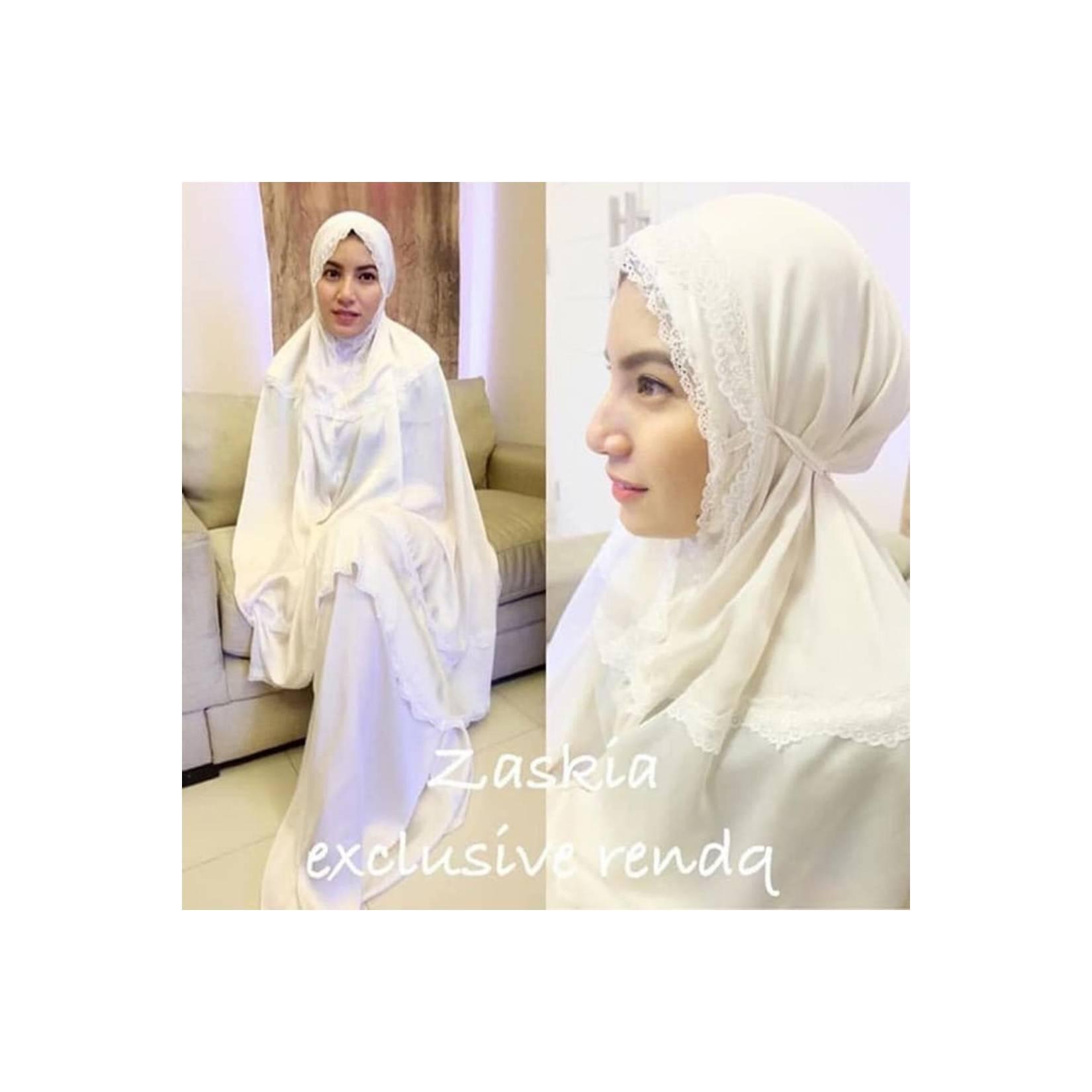 Mukena Cantik Zaskia Exclusive Renda Warna Putih
