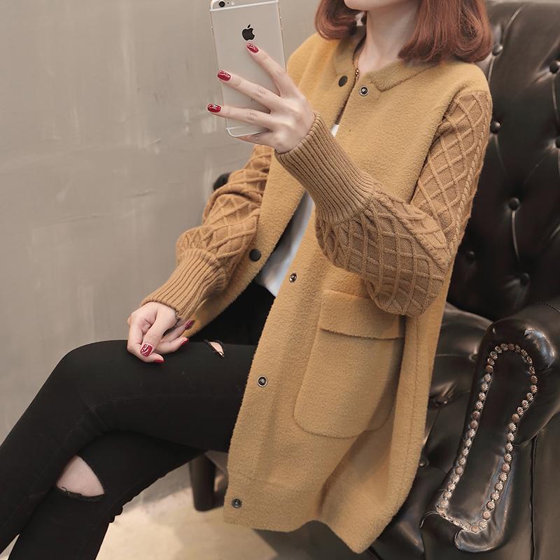 Kardigan Gaya Korea rajutan model setengah panjang Jaring