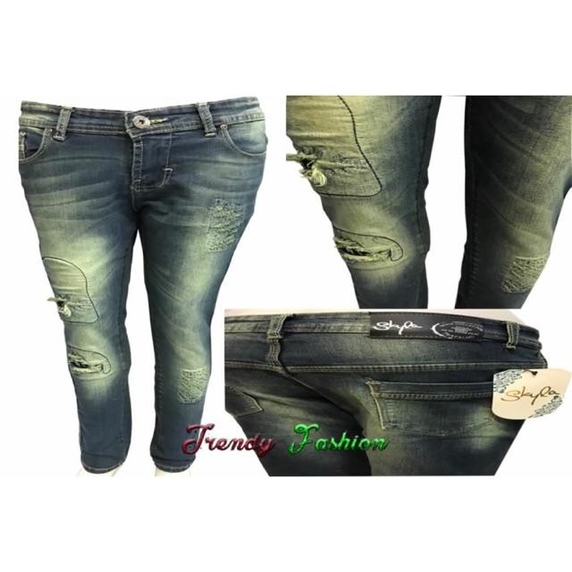 Celana Jeans Motif Sobek Tdk Tembus By Skyla