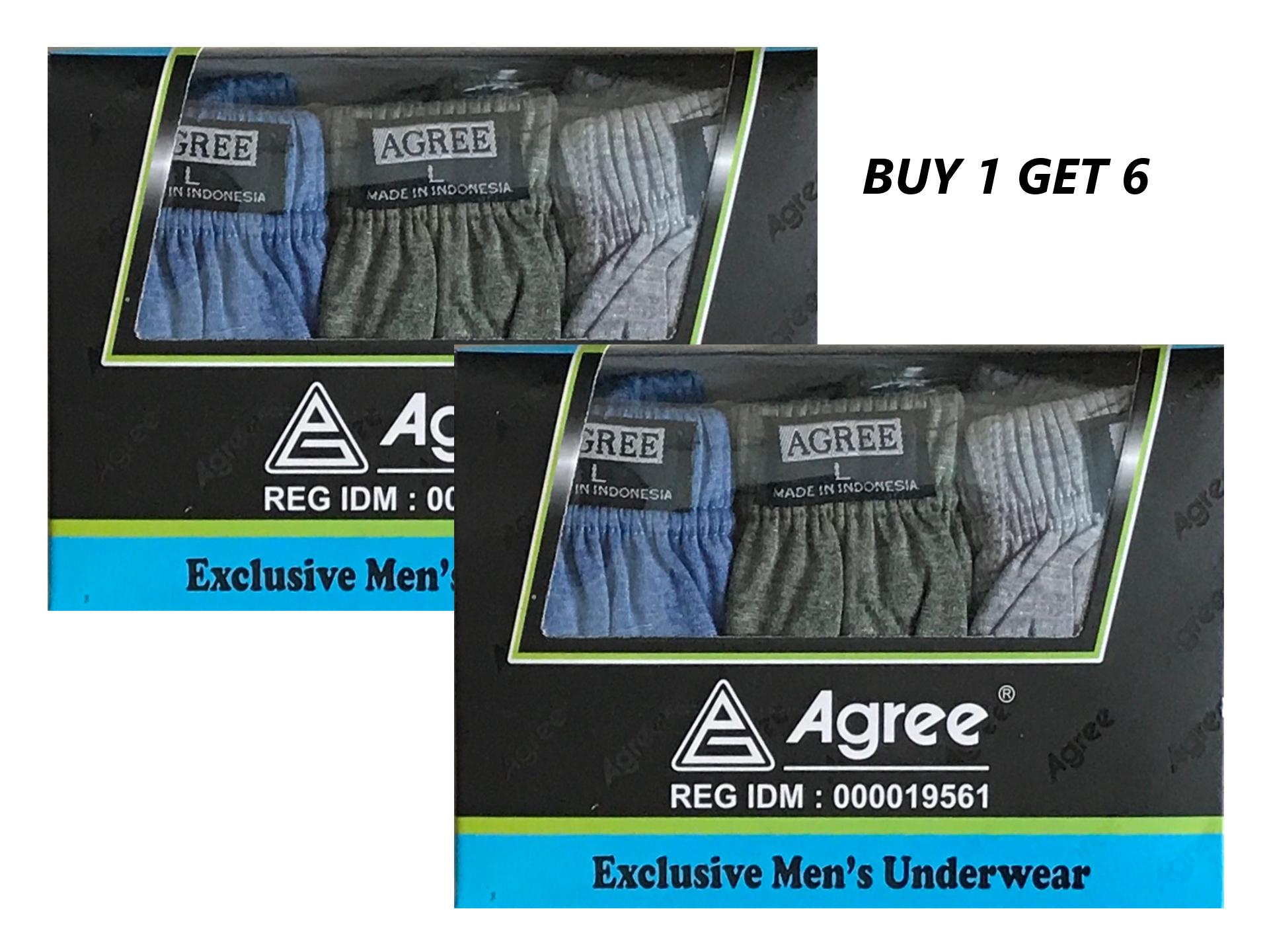 PADIe - 6 PCS Celana Dalam Pria Maxi AGREE Multi Colour /sempak/underwear Laki-laki