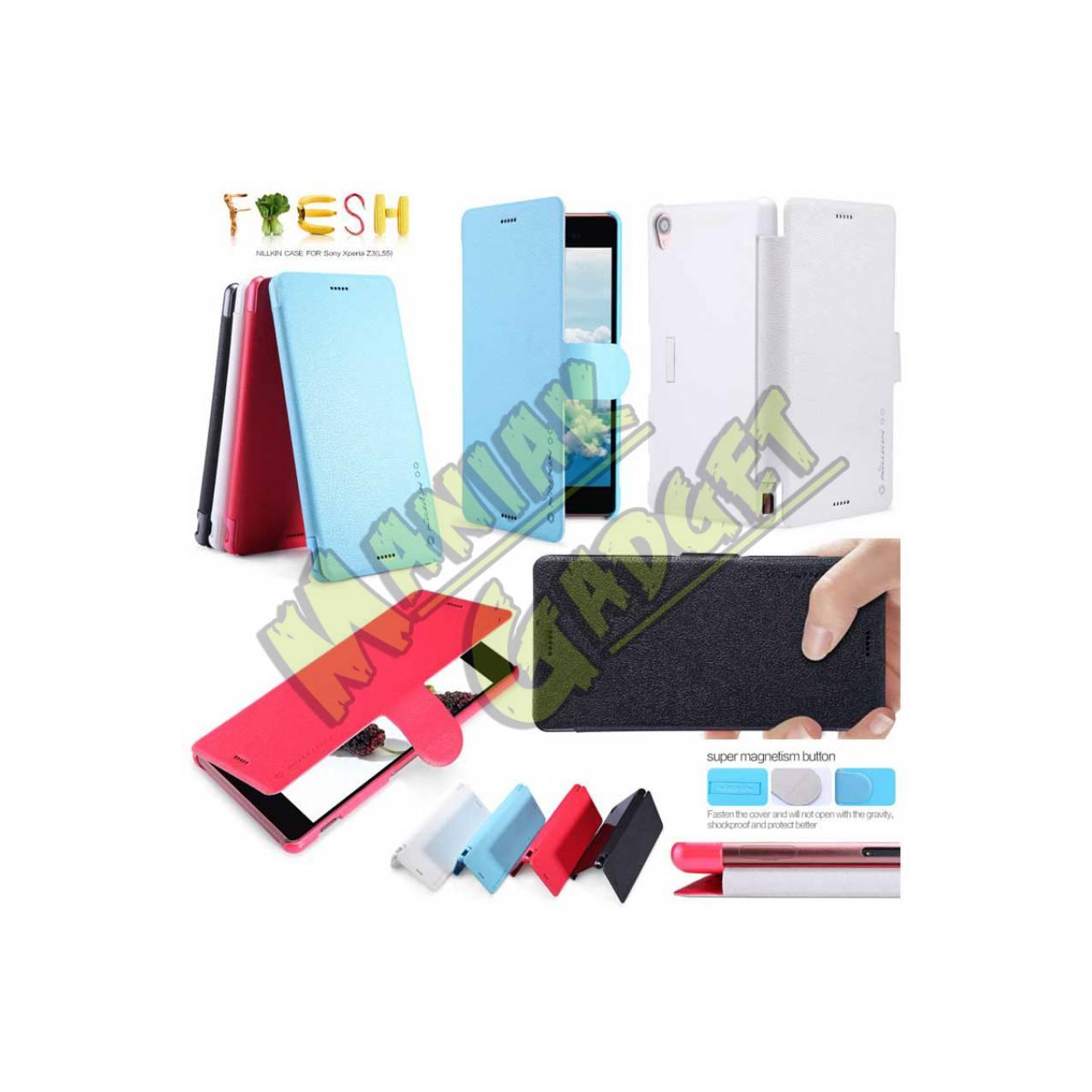 Jual Flip Leather Case Nillkin Sony Xperia Z3 Fresh Series Murah